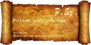 Poliak Szörénke névjegykártya